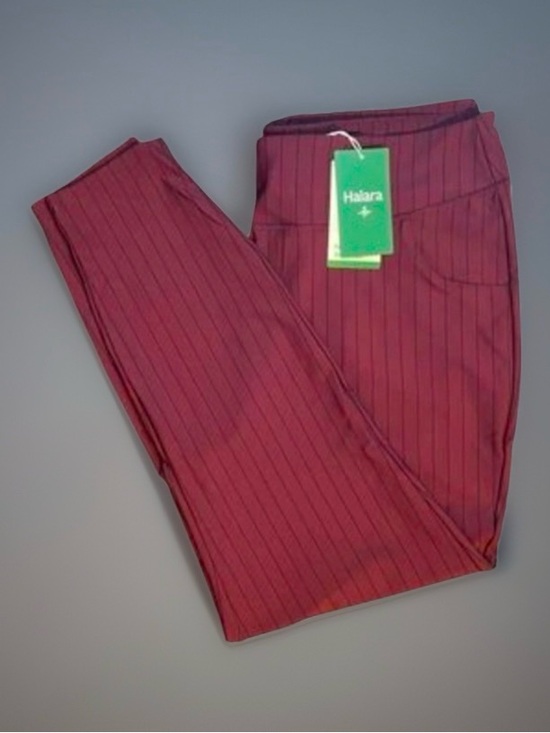 Halara Pants - Halara Flex™ High-Waisted Front Pocket Stripe 7/8 Leggings in a Burgundy M